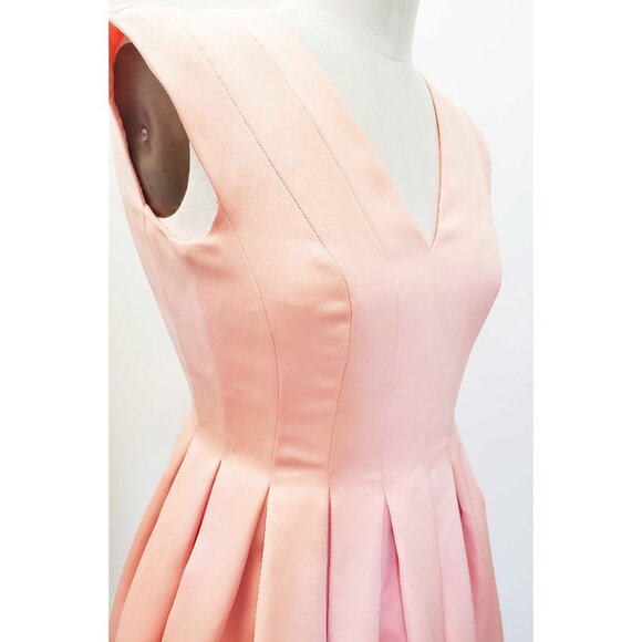 $1600 NWT Escada Womens Peach Pink Satin Fit & Flare Pleated Domera Dress 32 XS - Picture 9 of 12